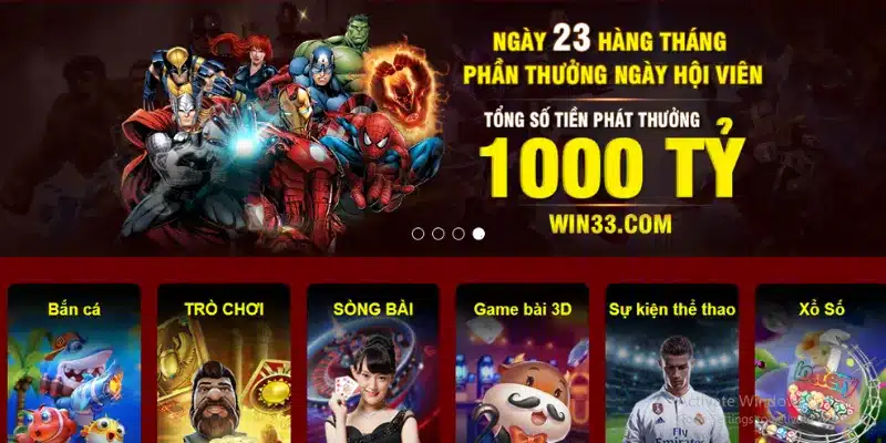 Nhiều chương trình ưu đãi dành cho các thành viên 33Win ra mắt liên tục